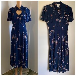 Vintage Jody Floral Print Maxi Dress Size 9